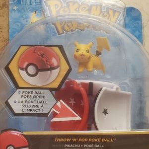 Pikachu Pokemon Throw N Pop Poke Ball Action Figure